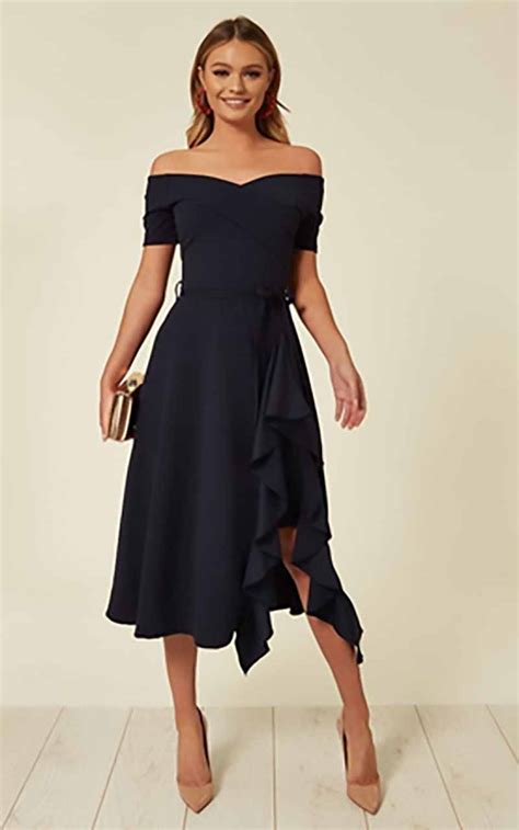 women's navy wedding guest dresses.